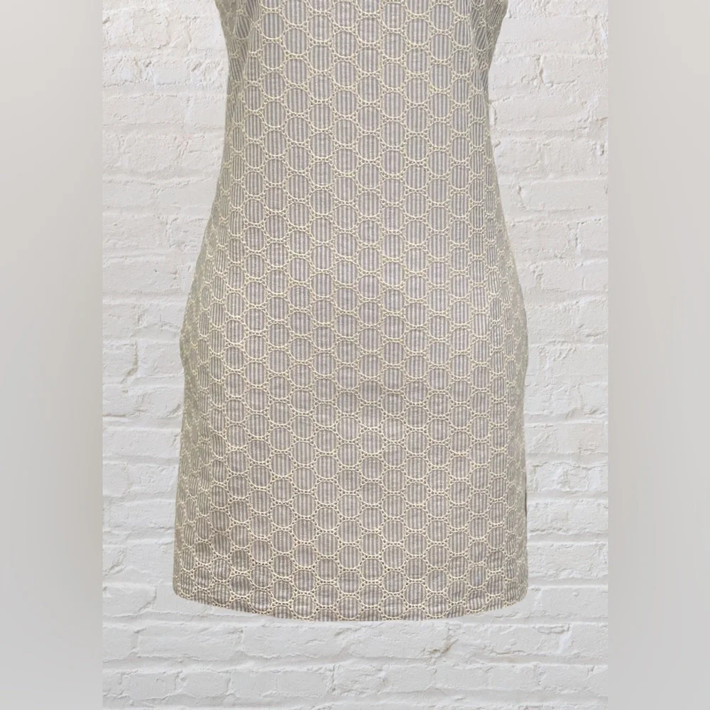 J. Crew Sear Sucker and Eyelet Shift Dress, Size 2 Preppy Nautical Cottagecore